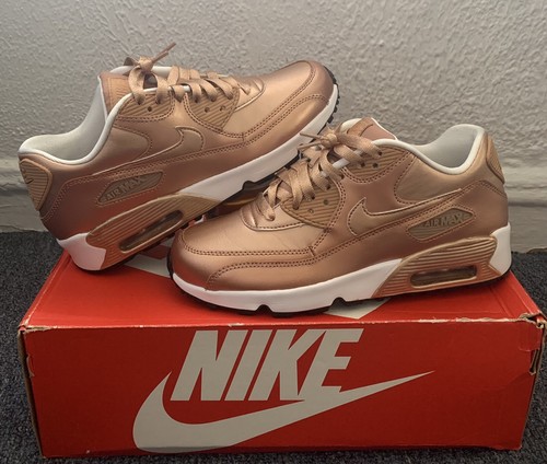 NIKE AIR MAX 90 SE LTR GS 7Y Rose gold. eBay