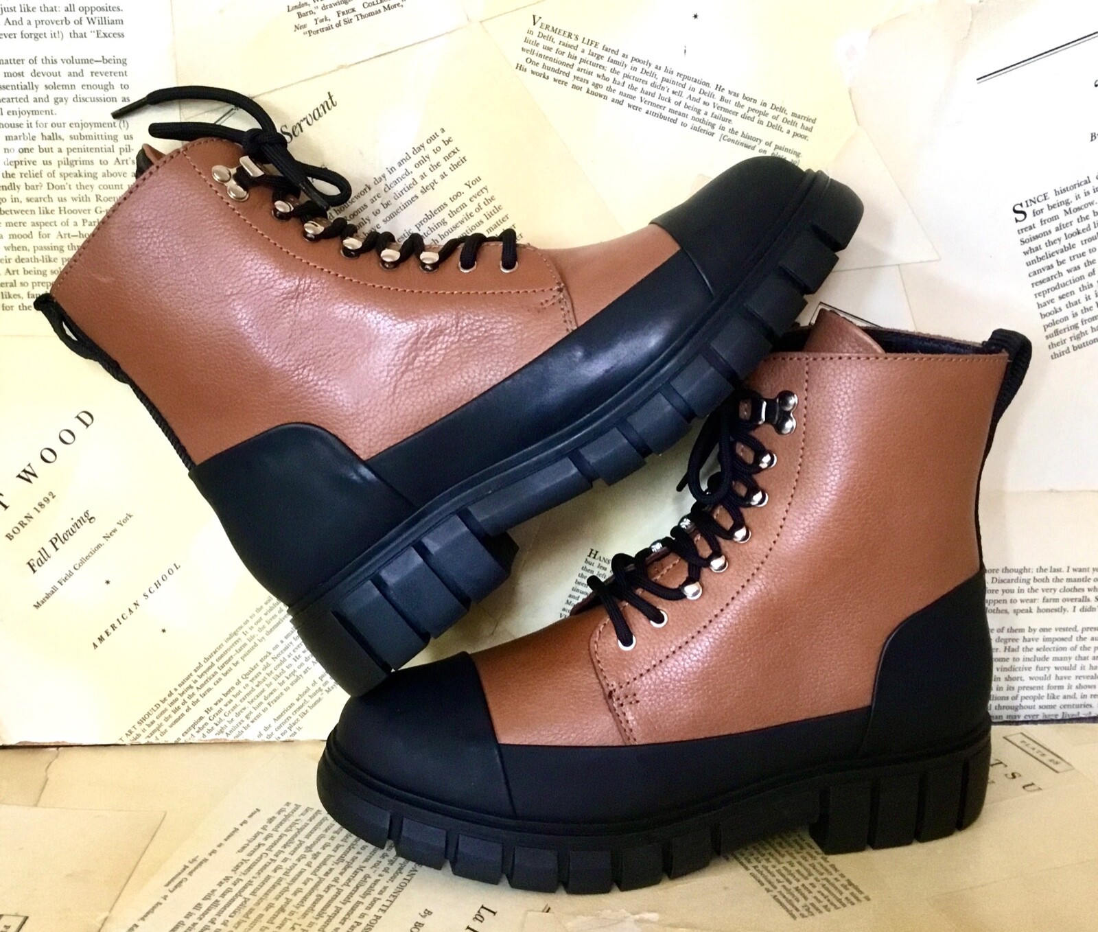 

Free People Shoe The Bear Maxime Кожаные ботинки на шнуровке Коричневый Черный 41/10 НОВИНКА, Brown black, combat boot