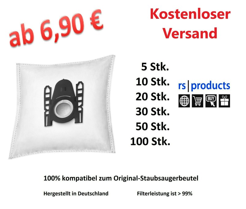 Staubsaugerbeutel FÃ¼R Siemens Vs06g1668, Vs06g1800, Vs06g1812, Vs06g1814