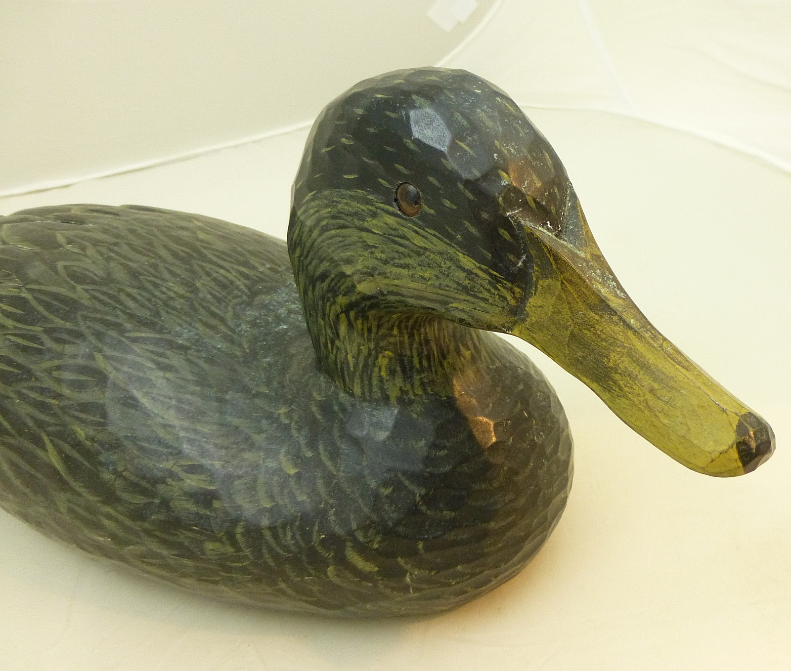 Black Duck Decoy 2002 Solid Body Wood AV Signed and Dated Artist
