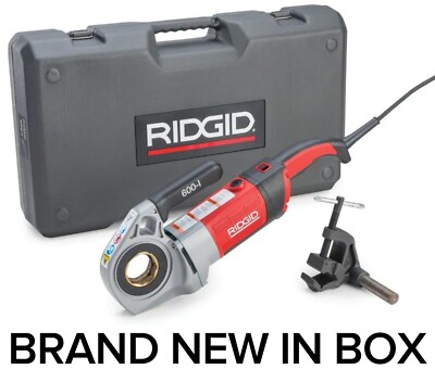 Ridgid 44913 600-I Power Drive Pipe Threading Machine Set w/Case & Support Arm