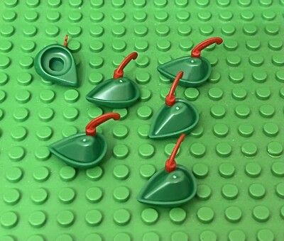 Lego 6 Green Forestmen Mini Figures Hat W/ Red Feather Castle Forestman Headgear