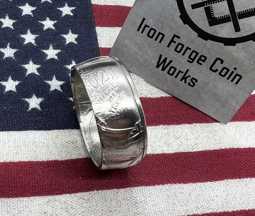 Pre-owned Handcrafted 1 oz Us Platinum Coin Ring. One Ounce Liberty Coin Choose Size Eagle