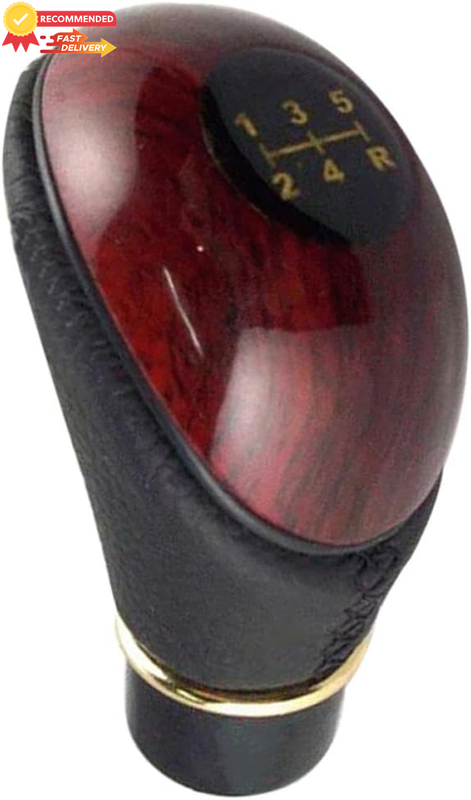Universal Manual Gear Shift Knob - Wood Leather Replacement, Random Color