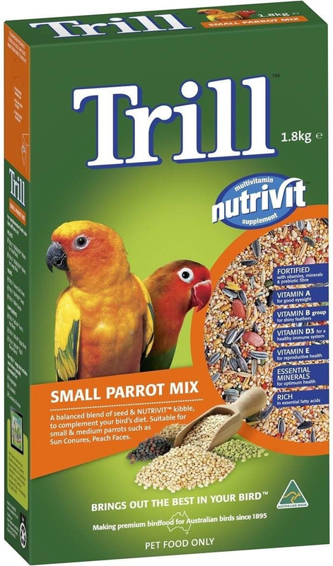 Small Parrot Mix 1.8Kg – Bird Seed Mix with Nutrivit Multivitamin Supplement for