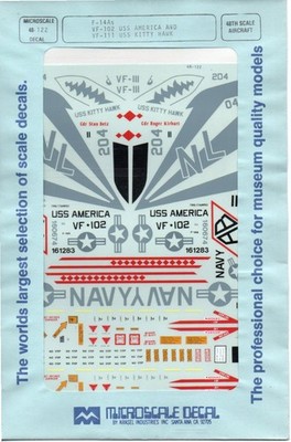 48-122 F-14A VF-102 USS America & VF-111 USS Kitty Hawk 1:48 Microscale Decals