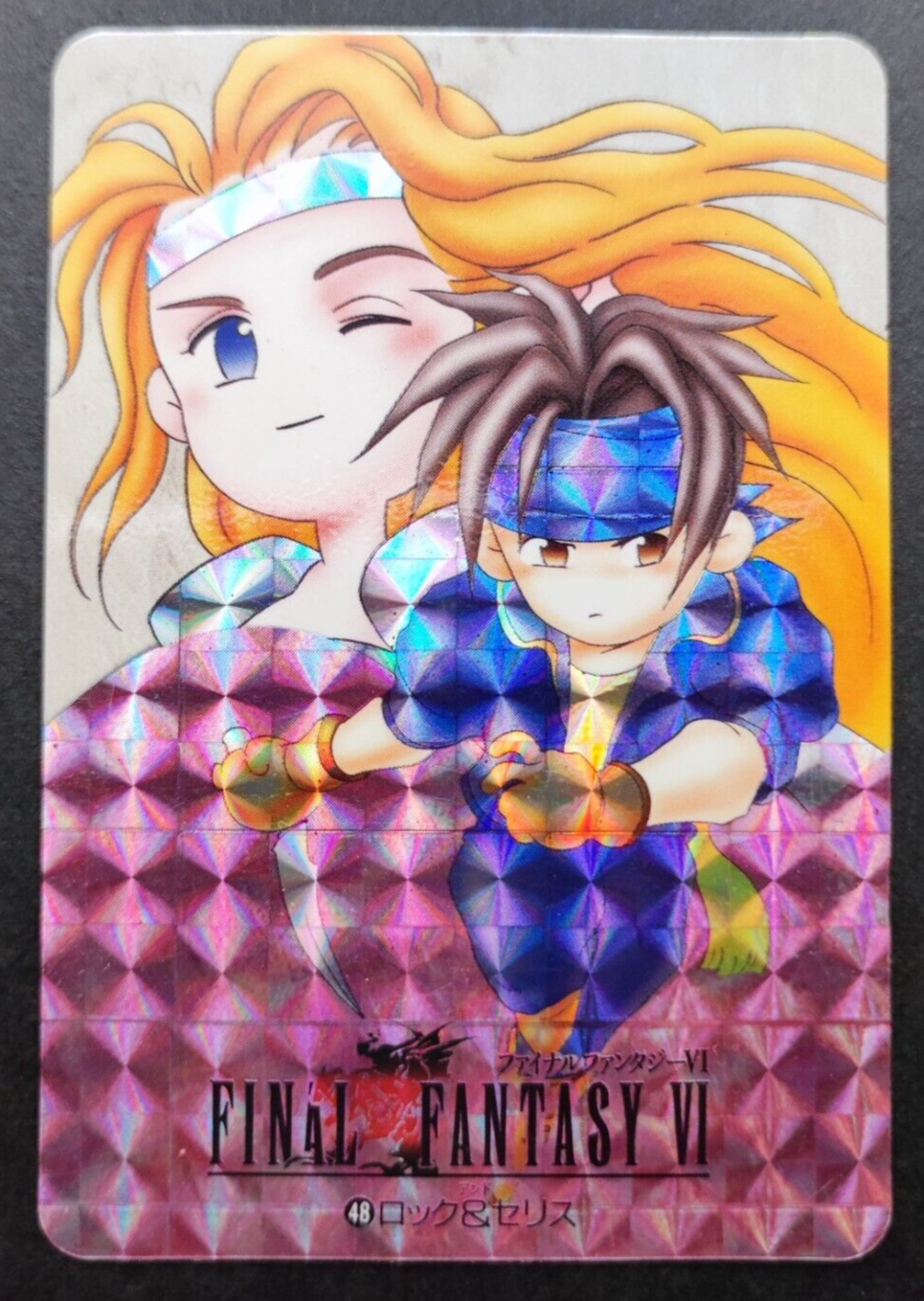 LOCK & CELES Final Fantasy FF6 Vintage Holo Card SQUARE ENIX