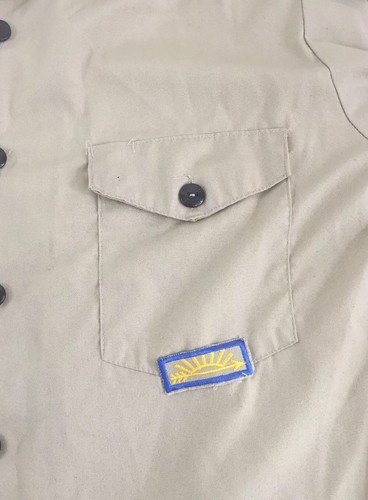 Boy Scouts Of America Uniform Shirt Mens Medium Tan Made In Usa