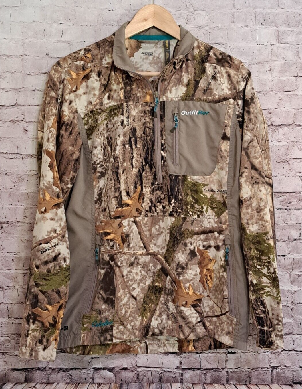 Cabelas Outfit Her 1/4 Zip Jacket Zonz Woodlands Camo