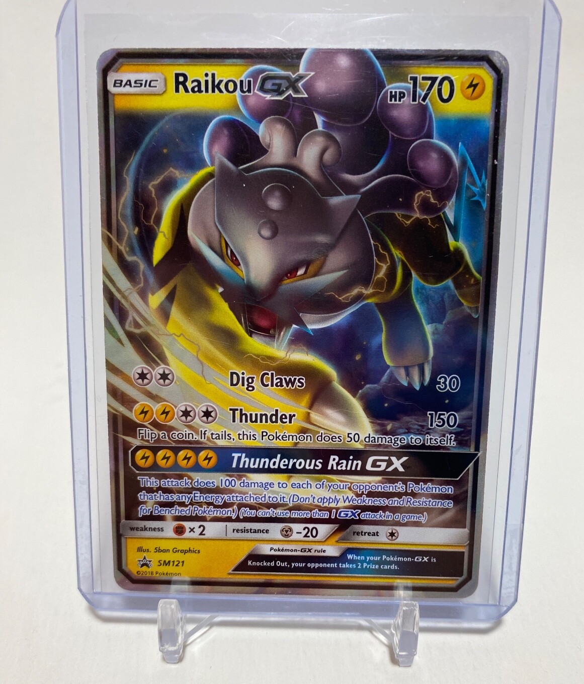 Pokémon TCG Raikou GX - SM121 - Wave Holo Promo - Legends of Pokémon TCG Raikou GX - SM121 - Wave Holo Promo - Legends of
