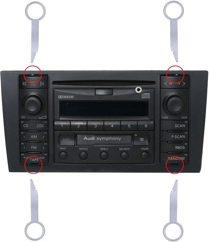 Car Radio Removal Tool Key DIN Release Keys Set Compatible with Audi, VW Mercede