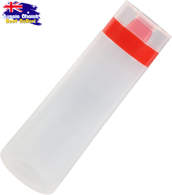Resin Squeeze Sauce Bottle 300ml, Ketchup Jam Mayonnaise Dispenser, 4-Hole, Red