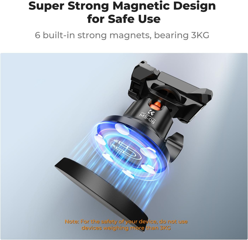 Magnetic Camera Mount with Action Camera Adapter, Magnetic Mount Base Stand with