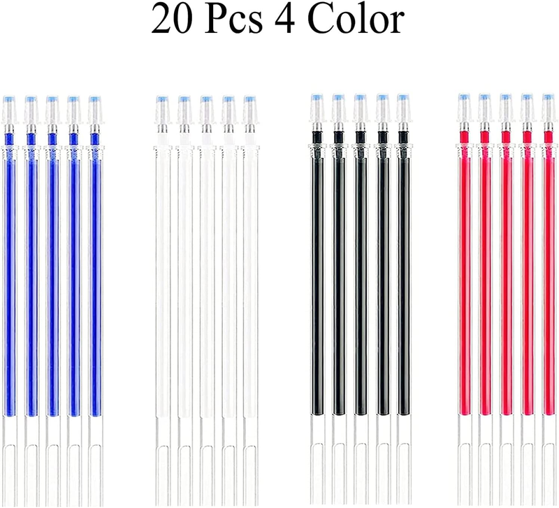 Heat Erasable Pens ，4 Pieces Fabric Marking Pens with 20 Refills for Quilting Se