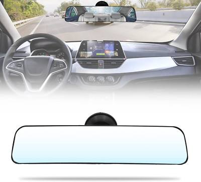 12''Anti Glare Rear View Mirror with Suction Cup, 360 Degrees Adjustable, HD