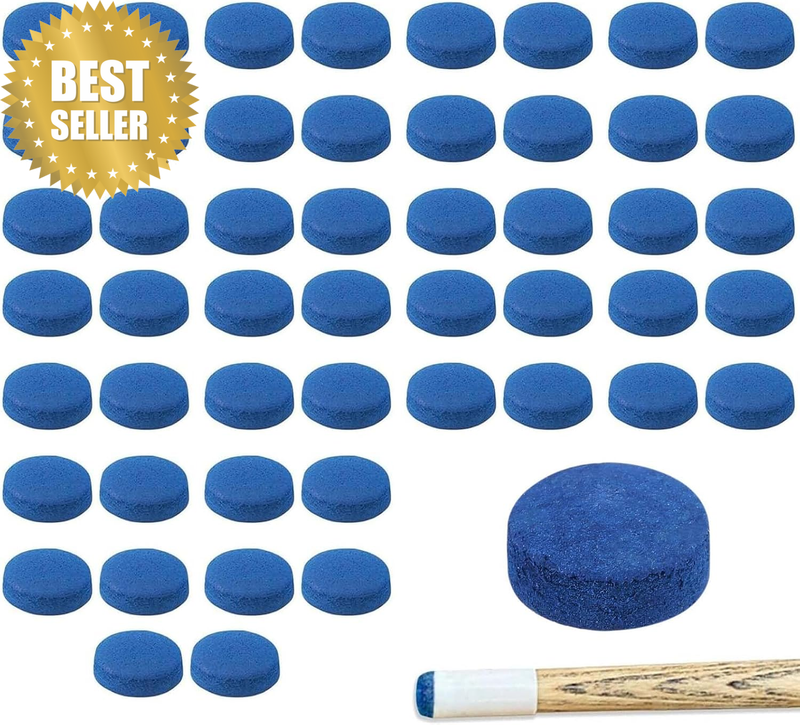50PCS Pool Cue Tips, Billiard Cue Tips, Hard Leather Snooker Tips with Pool Cue