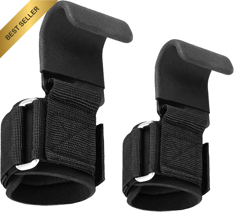 Weight Lifting Hooks for Men & Women (Pair) - 8Mm Thick Wrist Padding - Lifting