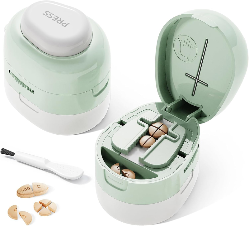 Adjustable Pill Cutter Splitter for Small and Tiny Pills, 1/2 1/4 Pill Splitter