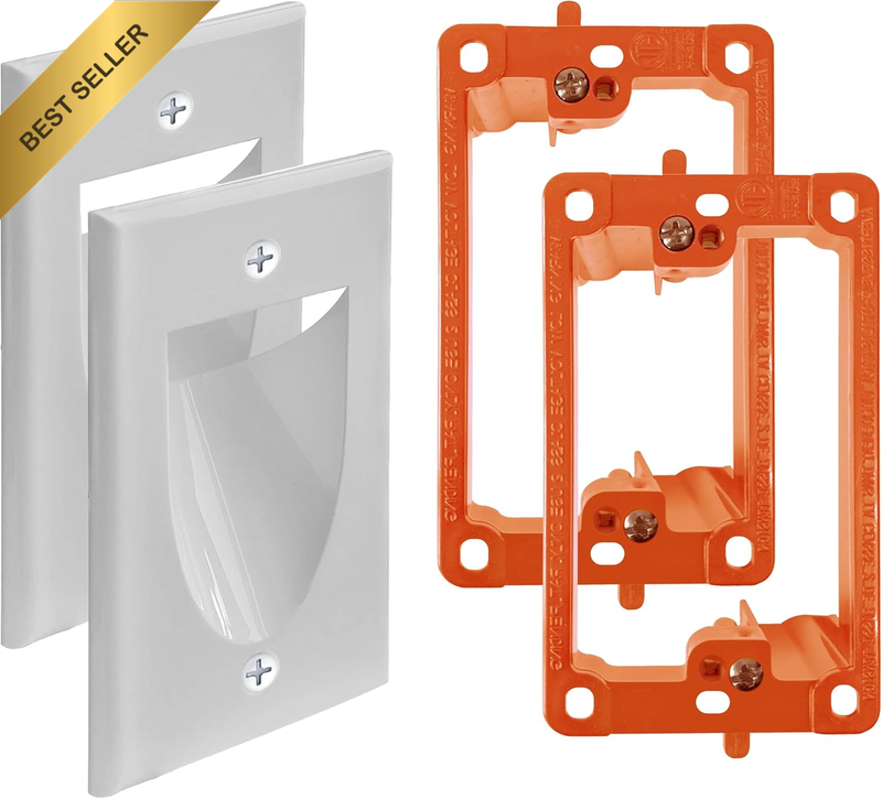 Best View Mounts BWP In-Wall Cable Management 1-Gang Low Voltage Cable Plate wit