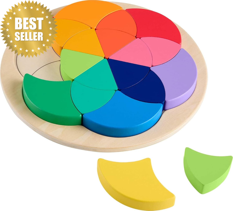 Wood Color Wheel Puzzle Toy
