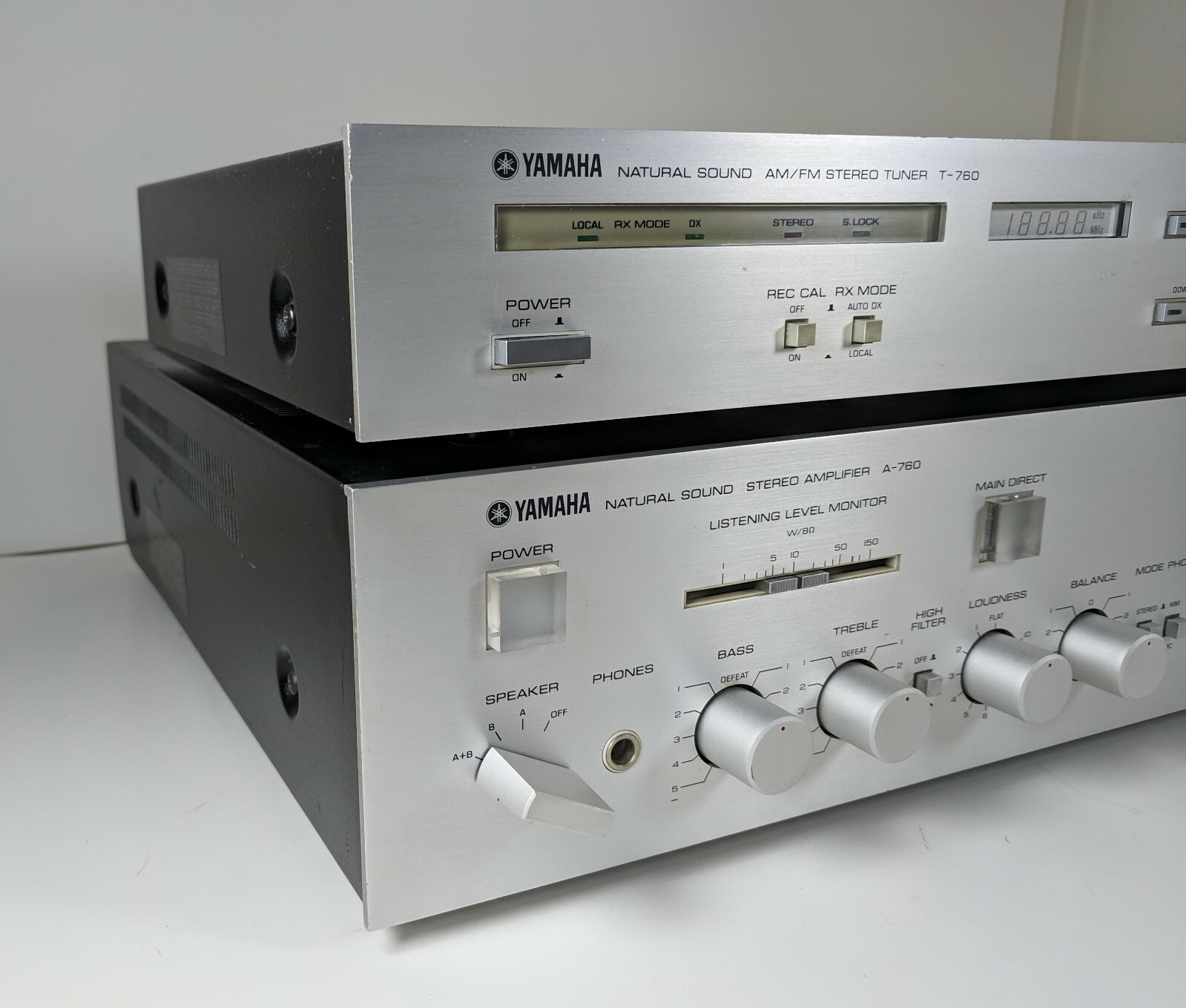 Vintage Silver Face YAMAHA A-760 Amplifier & T-760 Tuner-Excellent-Tested