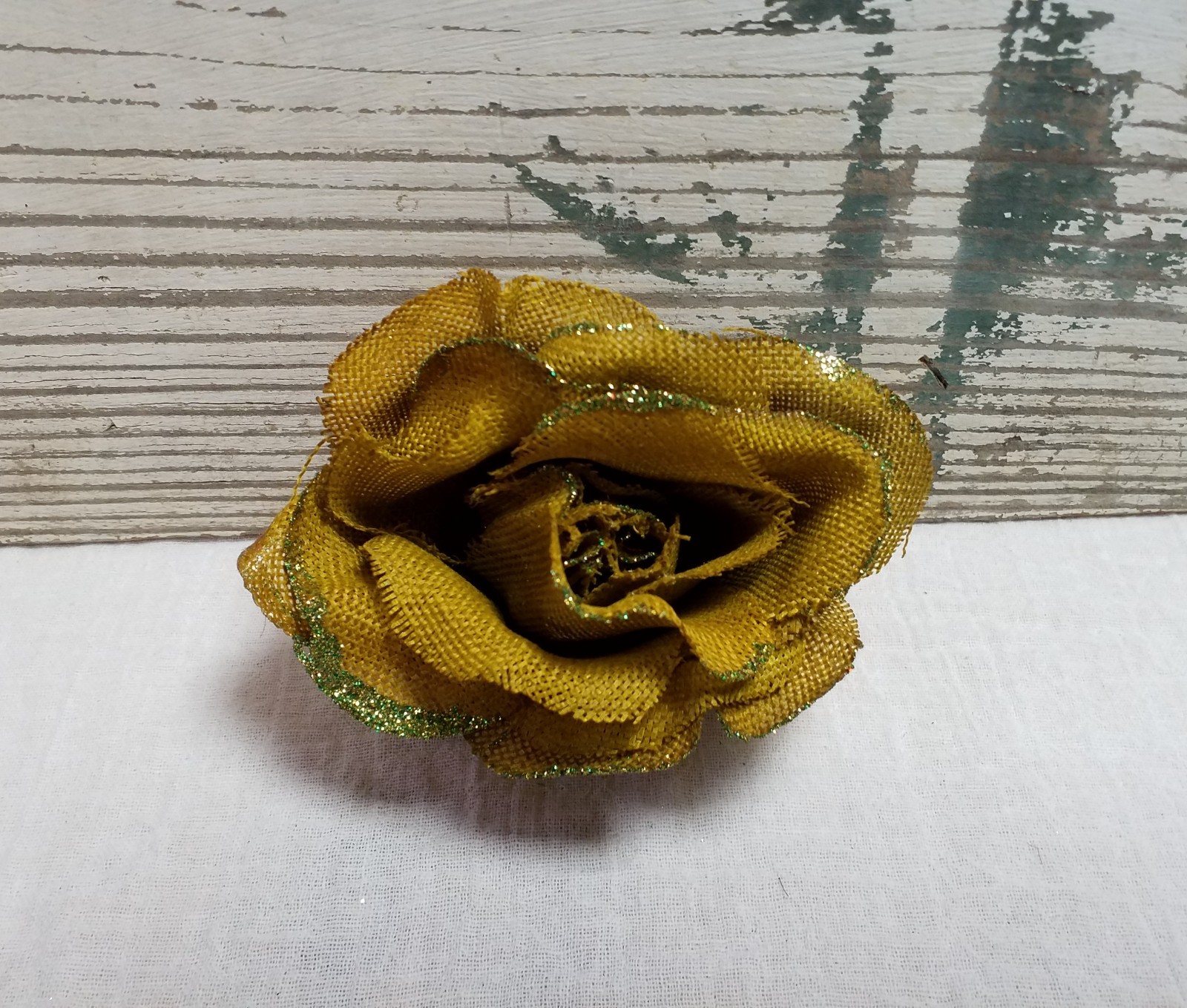 Burlap Rose Artificial Flower Head Crown Wreath Wedding Craft Supply Floral