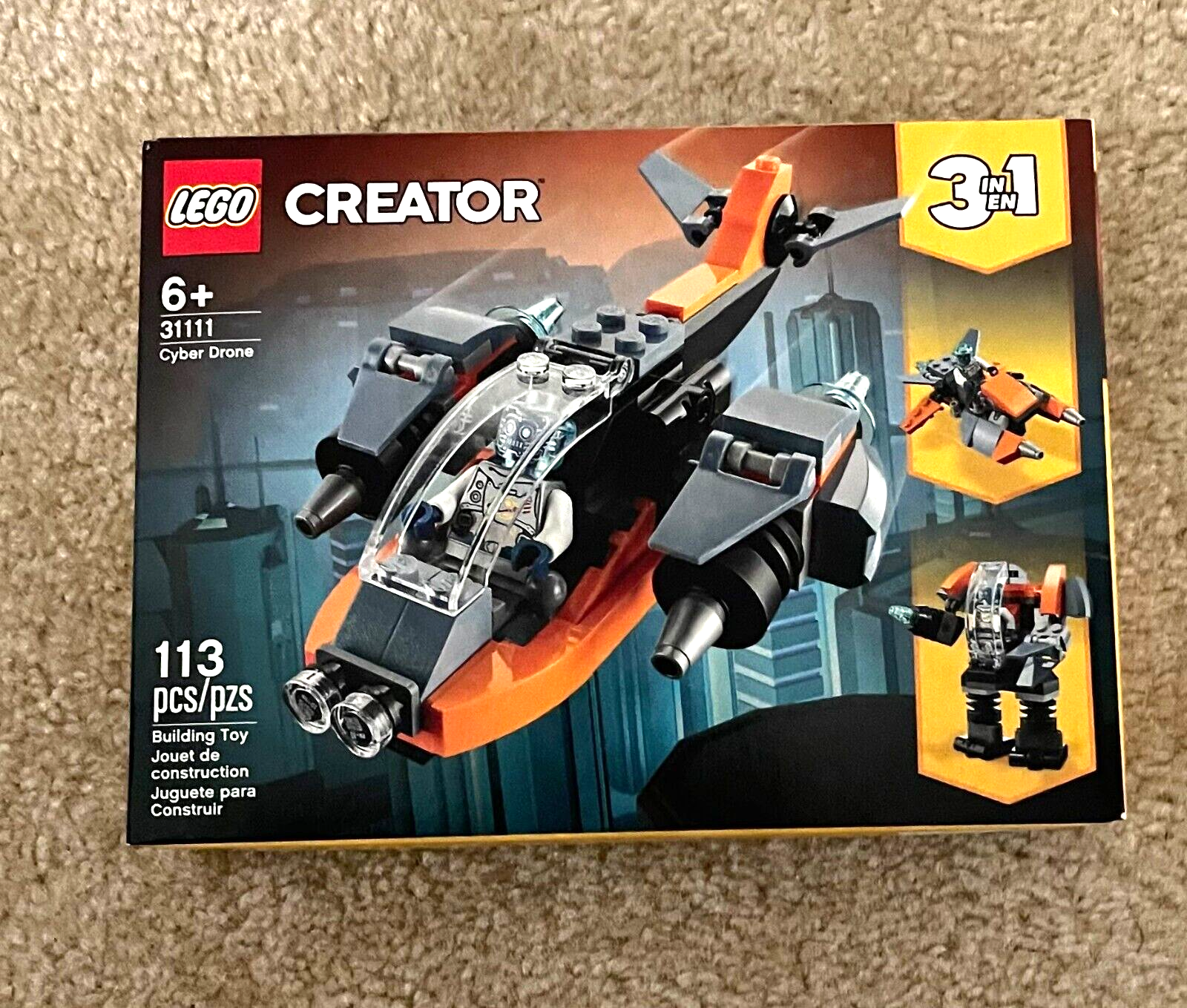 LEGO CREATOR 3 IN 1 31111 CYBER DRONE 113 PCS Brand NEW Fast Shipping Option eBay