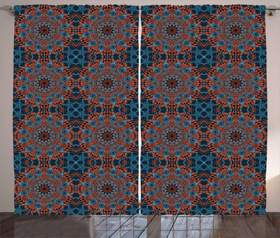 Arabesque Mandala Curtains 2 Panel Set Decoration 5 Sizes Window Drapes