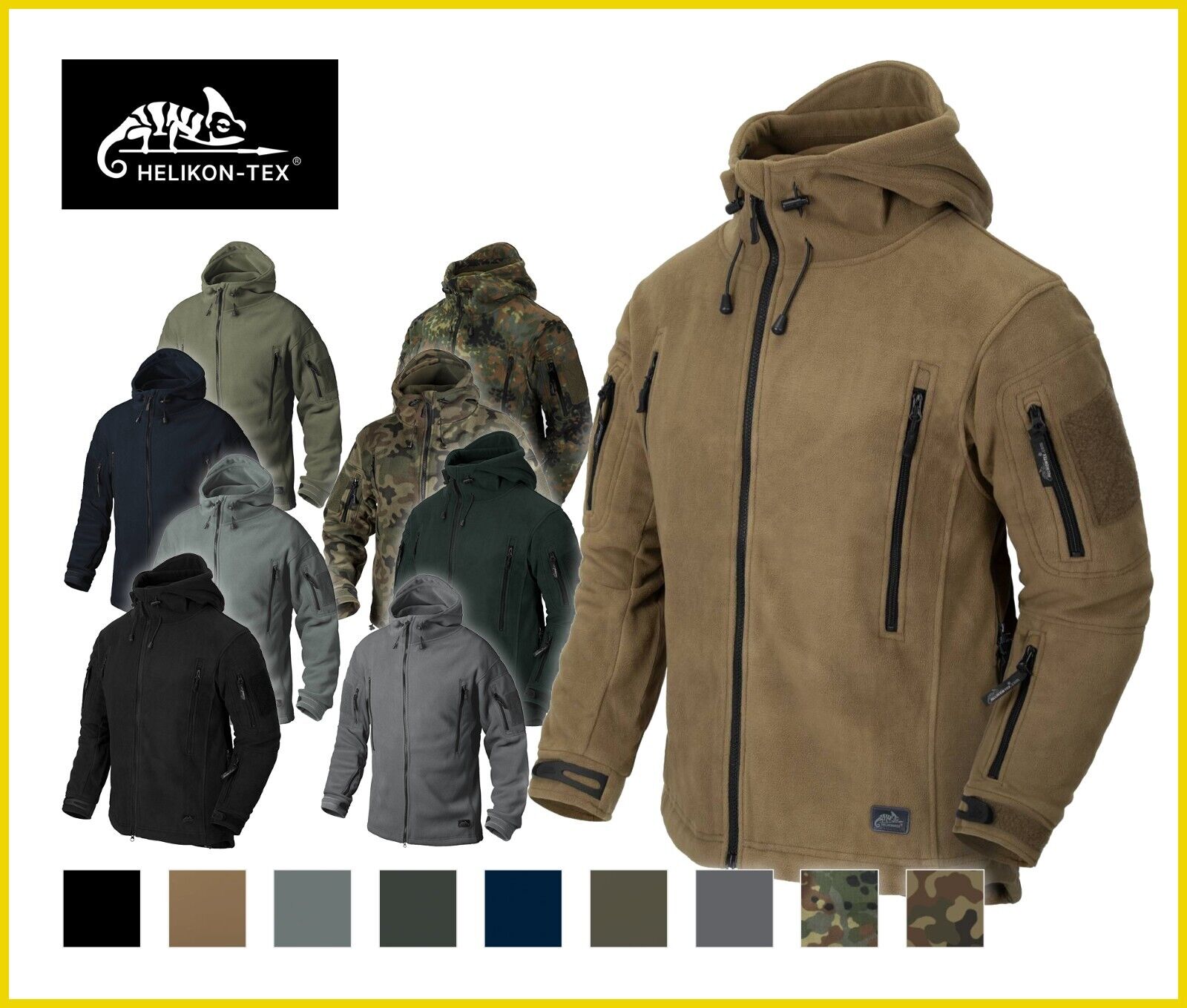 Helikon-tex PATRIOT Double Fleece jacket Combat Hooded Warm Outdoor Tactical Helikon-tex PATRIOT Double Fleece jacket Combat Hooded Warm Outdoor Tactical