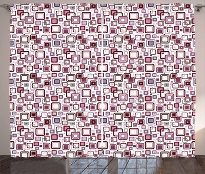 Abstract Geometry Curtains 2 Panel Set Decor 5 Sizes Available Window Drapes
