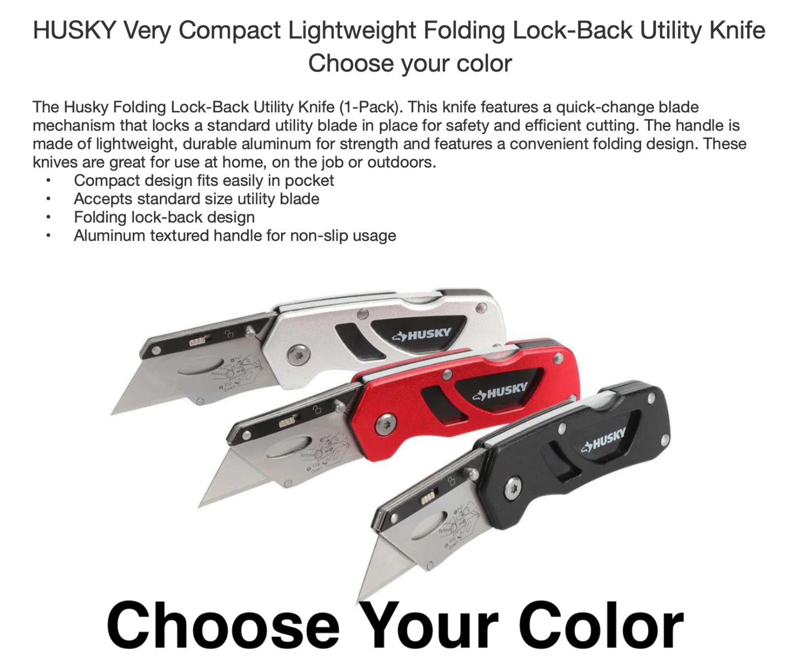 Husky Utility Knife Red Utilityknife