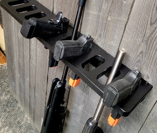 CLOSET WALL GUN RACK TACTICAL 10 GUN WALL MOUNT RIFLE SHOTGUN FISHING POLE HOLD