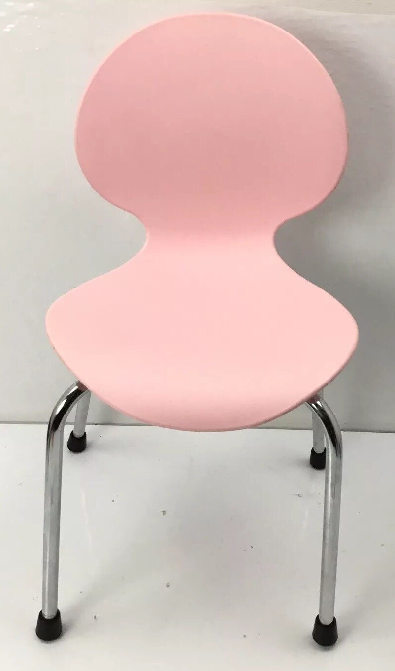 Galvano Tecnica Italy Child's Chair Children Chrome Plastic Pink Vintage Modern