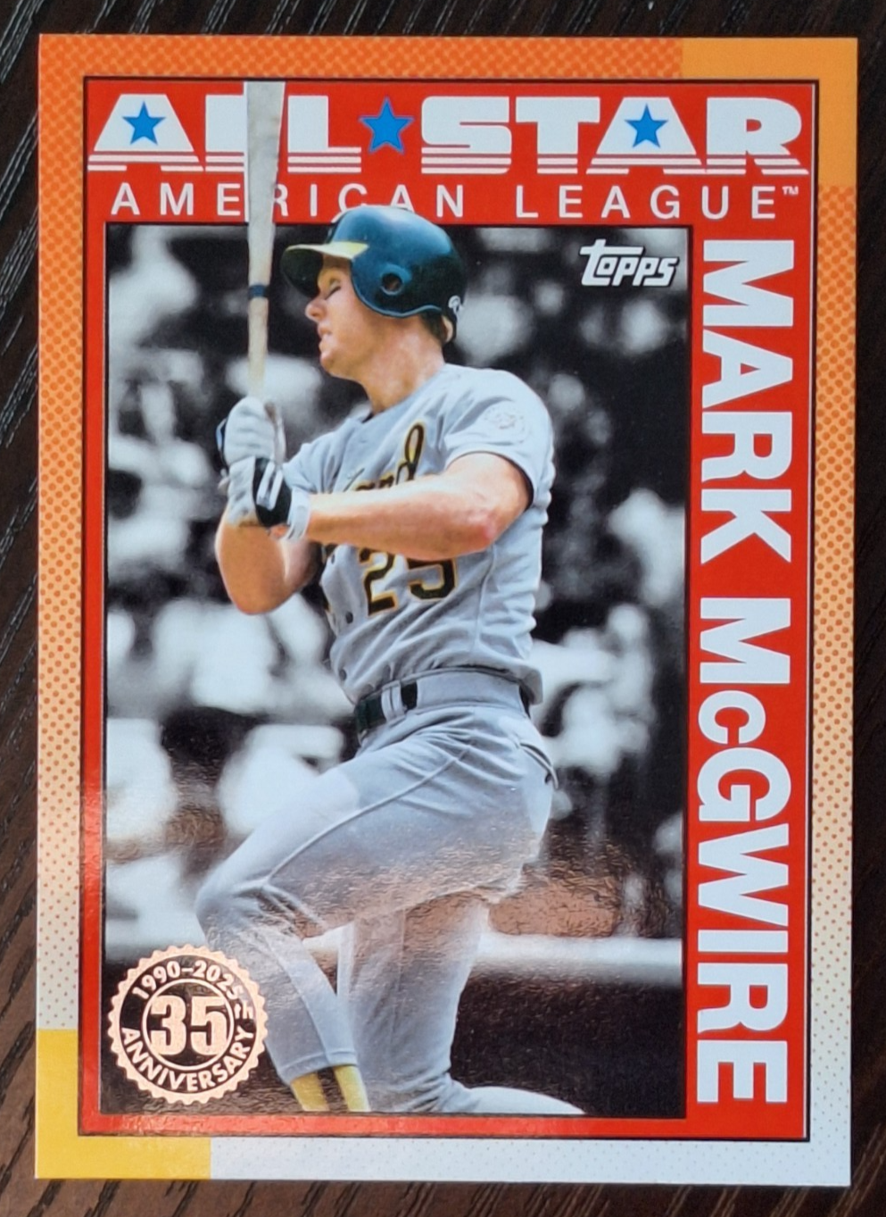 topps メモリアルカード　16/25 2025 Topps Series 2 #90AS-25 Mark McGwire 1990 ALL STAR