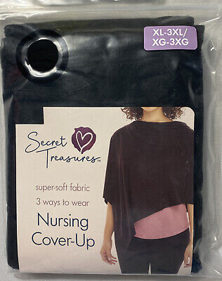 Women's Maternity Nursing Cover Up Size XL - 3XL Secret Treasures Black New