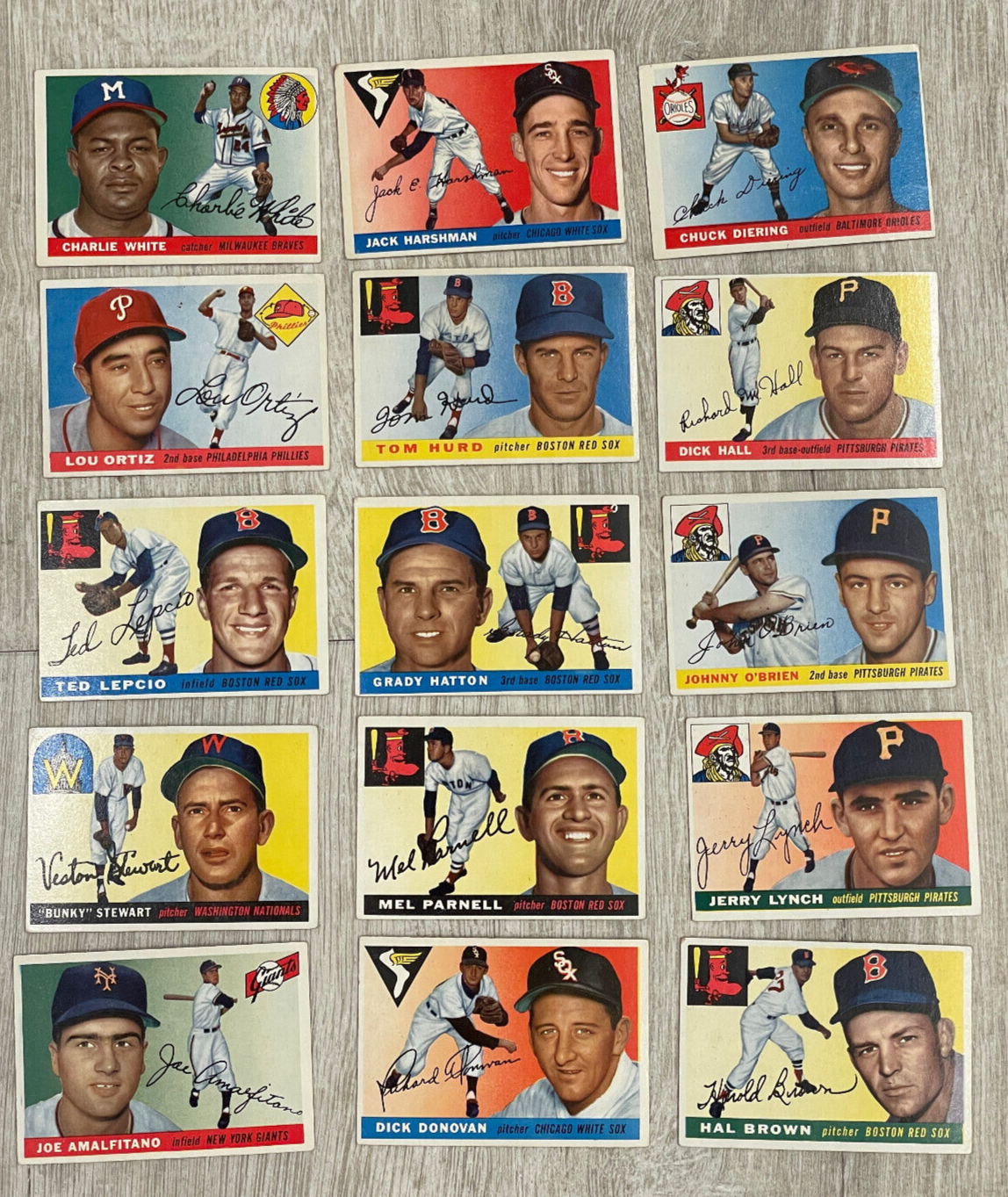 15) 1955 Topps Baseball Card Lot VG-EX/VGEX+ | eBay