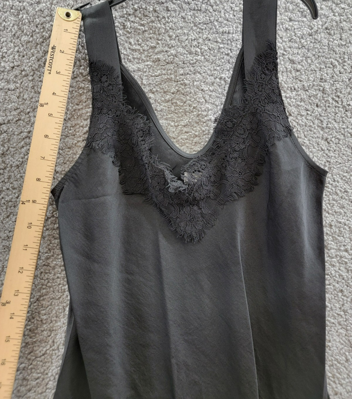 Nic+Zoe Lace Trim Cami Tank Top Women's XS Black V-Neck Sleeveless Pullover - Picture 8 of 15