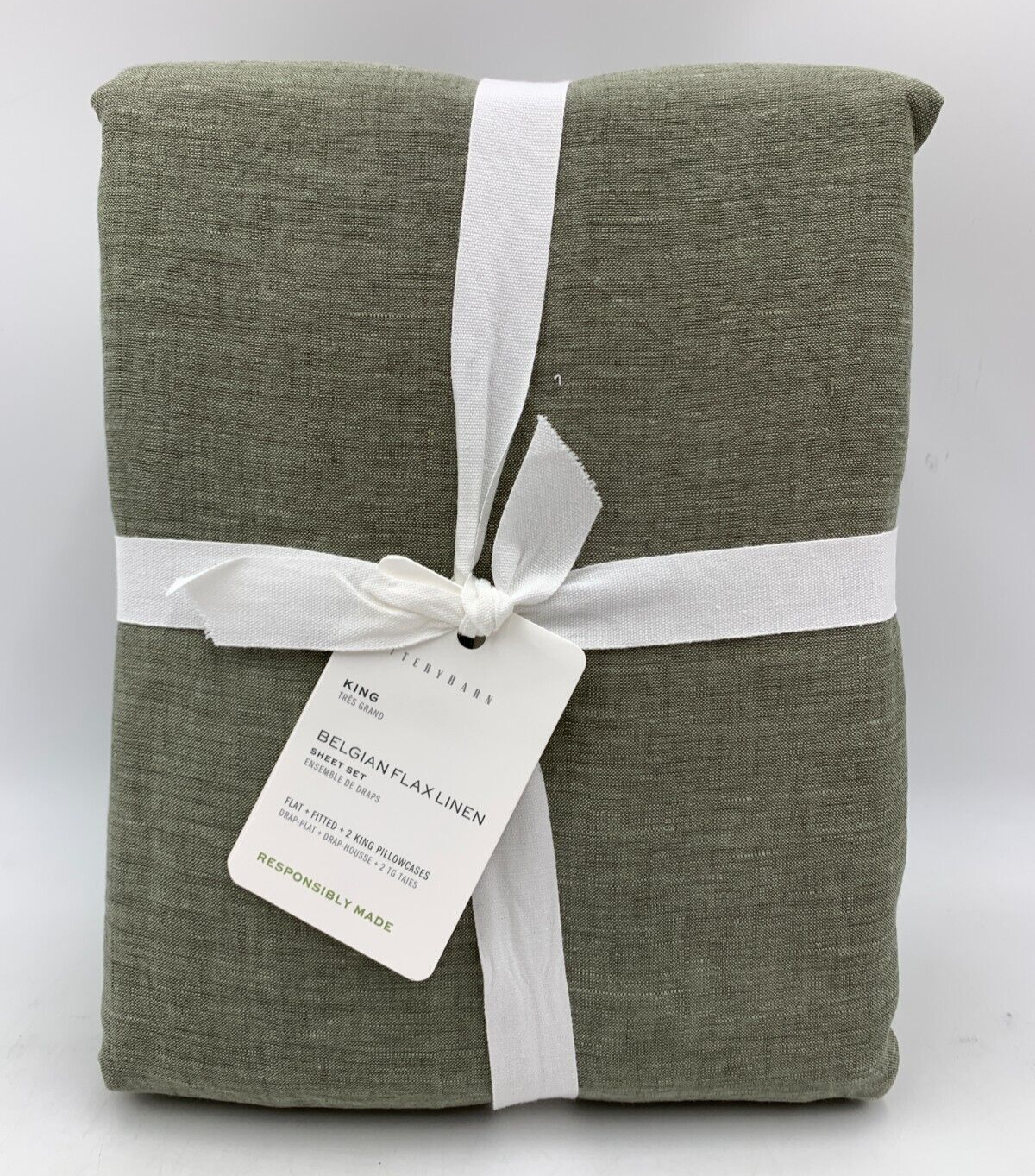 Pottery Barn Belgian Flax Linen Sheet Set 4 Pieces Loden Pottery Barn Belgian Flax Linen Sheet Set 4 Pieces Loden