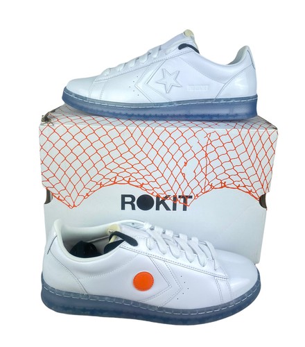 НОВИНКА Белые мужские кожаные кроссовки Converse x Rokit Pro Ox Shoes, размер 12 169217C