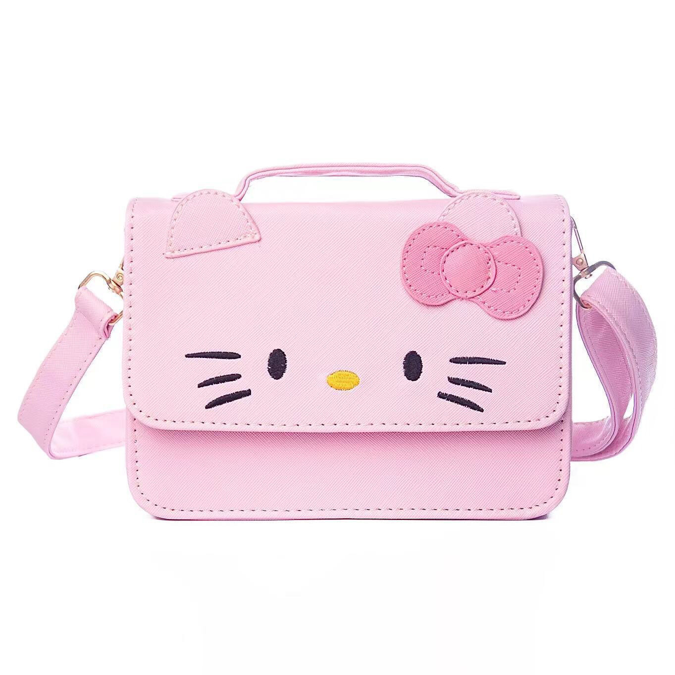 Cute Hello Kitty Girl Women Pink Pu Crossbody Handbag Tote
