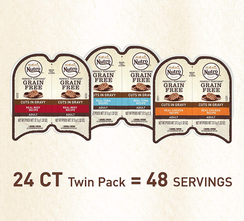 NUTRO PERFECT PORTIONS Grain Free Natural Adult Wet Cat Food Cuts in Gravy Real