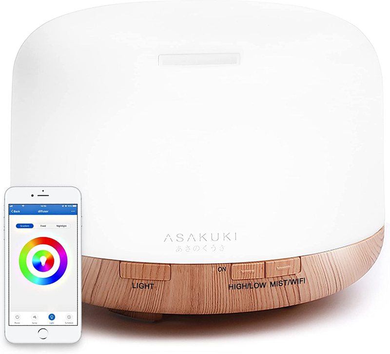 Smart Wi-Fi Essential Oil Diffuser, App and Voice Control Compatible with Alexa,