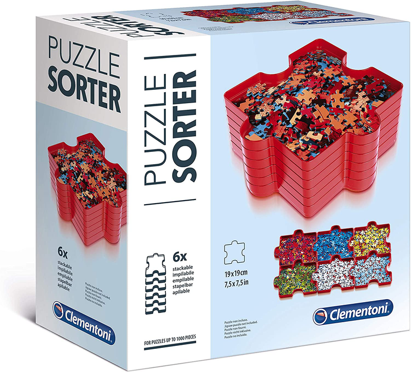 Clementoni-37040-Puzzle Zubehör-Puzzle Sortierer, Mehrfarben