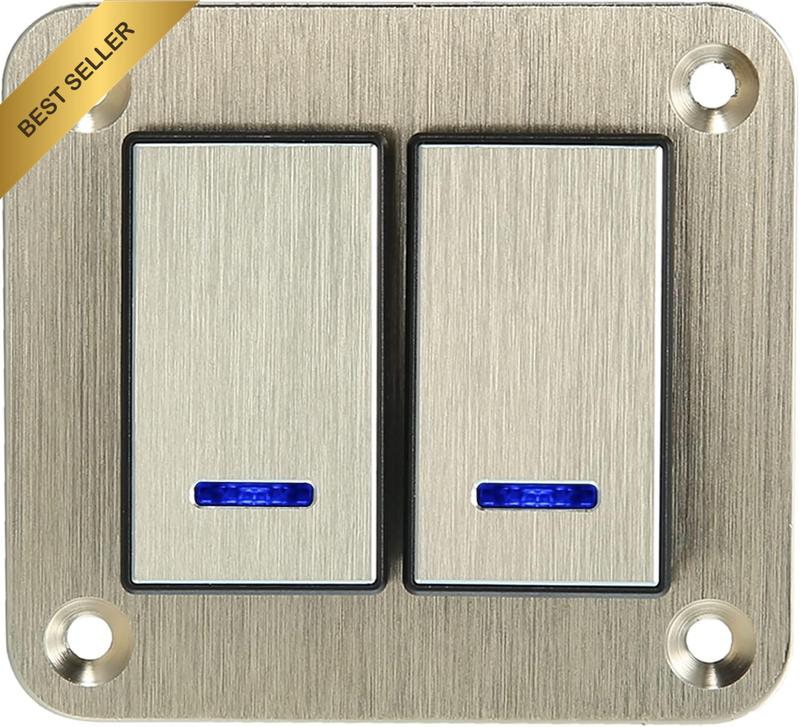 2 Gang Rocker Switch Panel 3 Pin Pre-Wired Toggle Switch Control