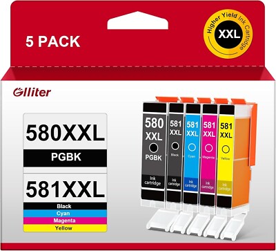 Glliter 580 581 XXL Multipack für Canon Druckerpatronen 580 581 Kompatibel mit C