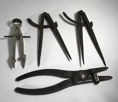 vtg drafting compass Lot ps&w(2,6 ) Gramercy, Waldes Truarc No.4