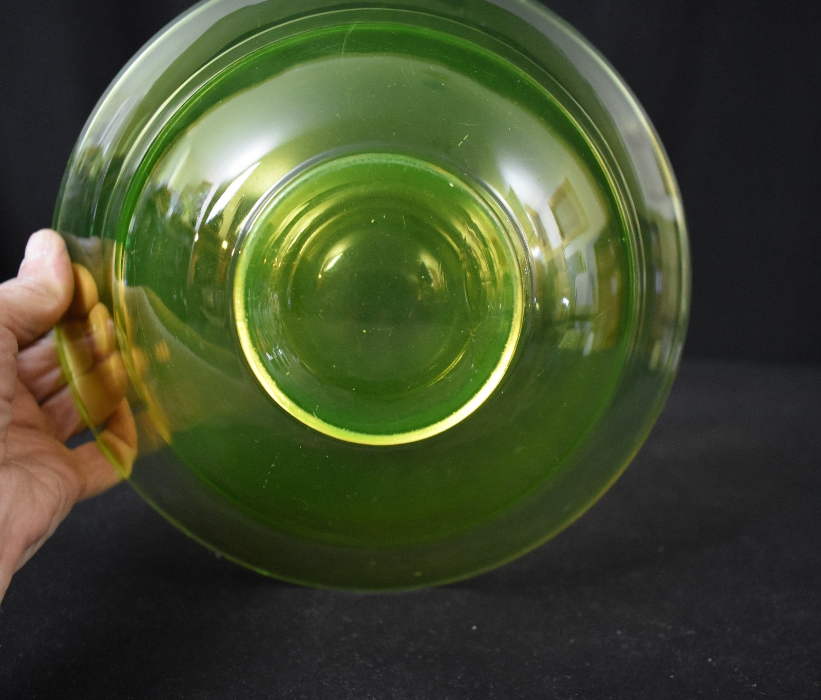 Vintage Vaseline Glass Bowl