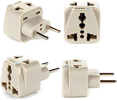 OREI USA to Europe, Turkey, Spain (Type C) Adapter Plug,4 Pa