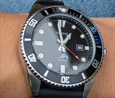 Casio Men's Marlin Analog Anti Reverse Bezel 44mm Watch (Black