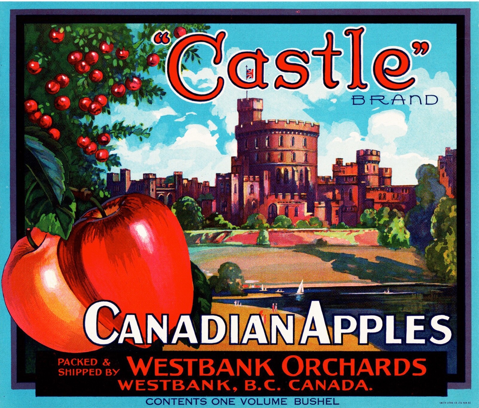 ‘Castle’ Canadian apple crate label Westbank Orchards (B.C.) ‘Castle’ Canadian apple crate label Westbank Orchards (B.C.)